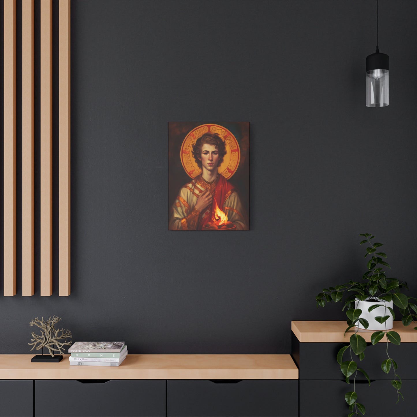 Saint Lawrence Deacon and Martyr Canvas Print - Multiple Sizes - Catholic Home art - Museum Wrapped Canvas - Sanctified Souls Print