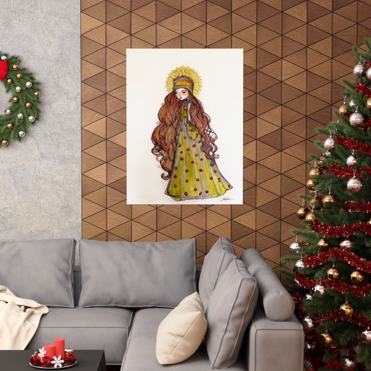 Saint Mary Magdalene Catholic Art Print | Hand-Drawn Watercolor Sacred Artwork | Christian Devotional Wall Art