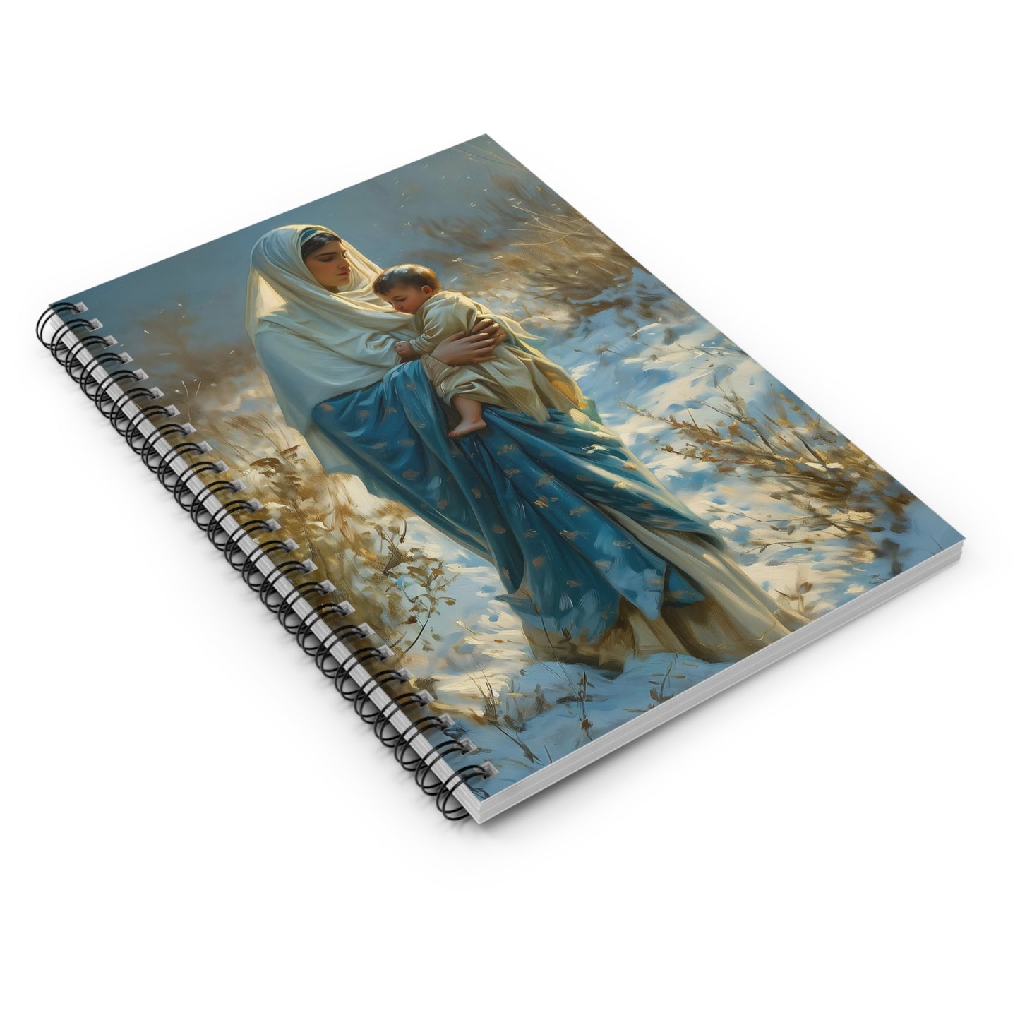 Snowfall of Grace - Our Lady's Winter Radiance Journal - Our Lady of the Snows - Religious Based Notebook - Spiral Notebook - Ruled Line