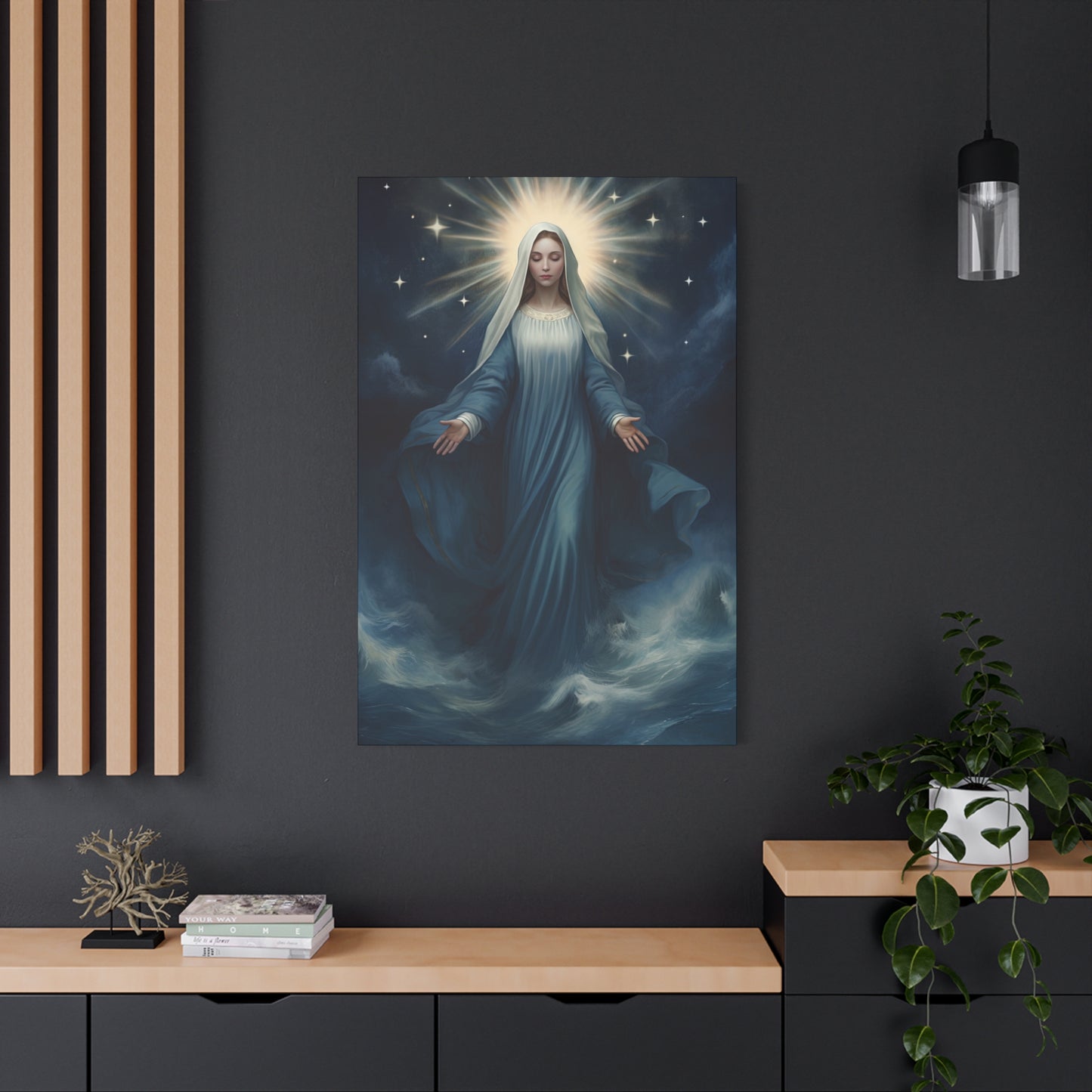 Our Lady Star of the Sea Canvas Print - Multiple Sizes - Catholic Home art - Museum Wrapped Canvas - Stella Maris