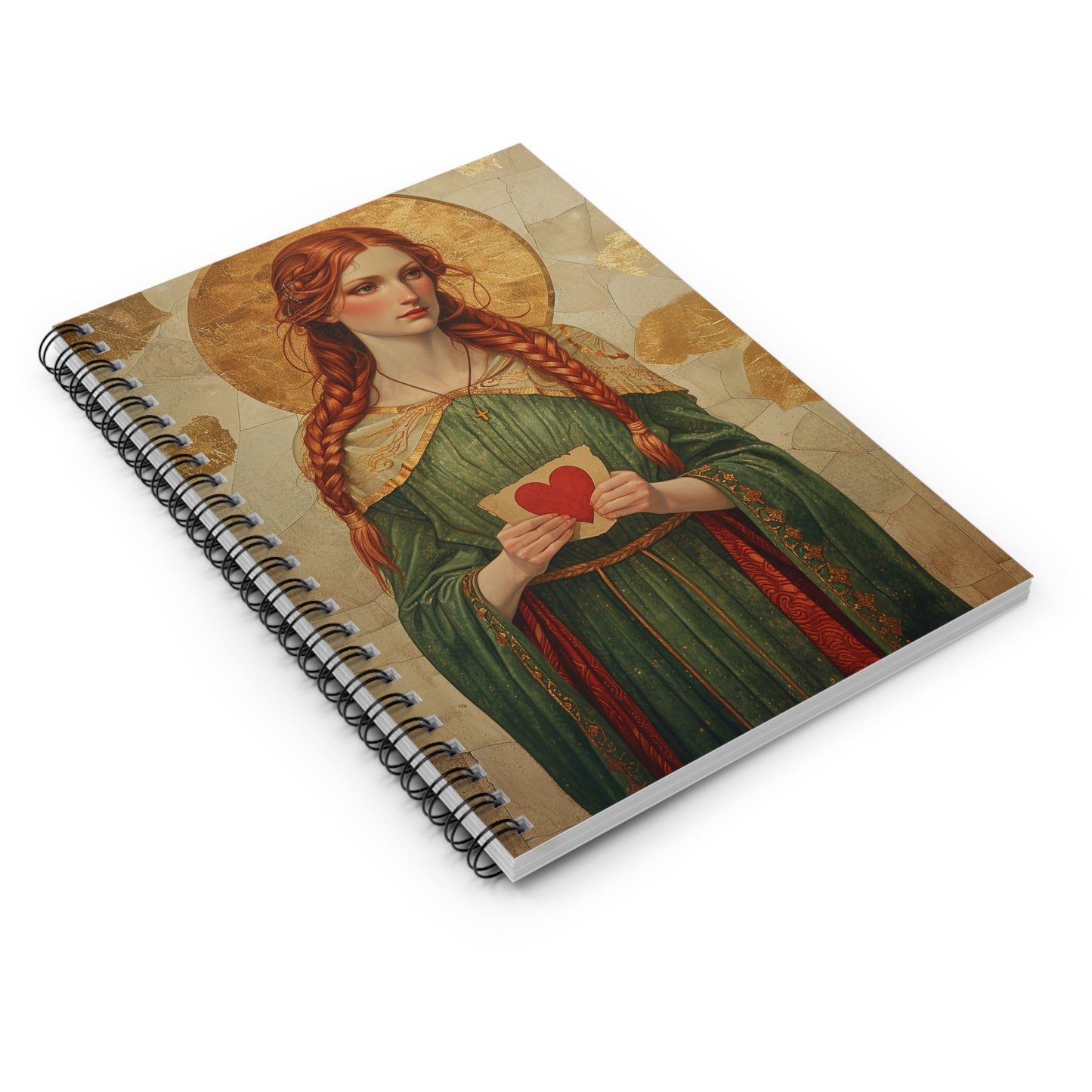 Saint Dwynwen Journal - Sanctified Souls Art - Religious Based Notebook - Spiral Notebook - Ruled Line - Patron Saint of Lovers