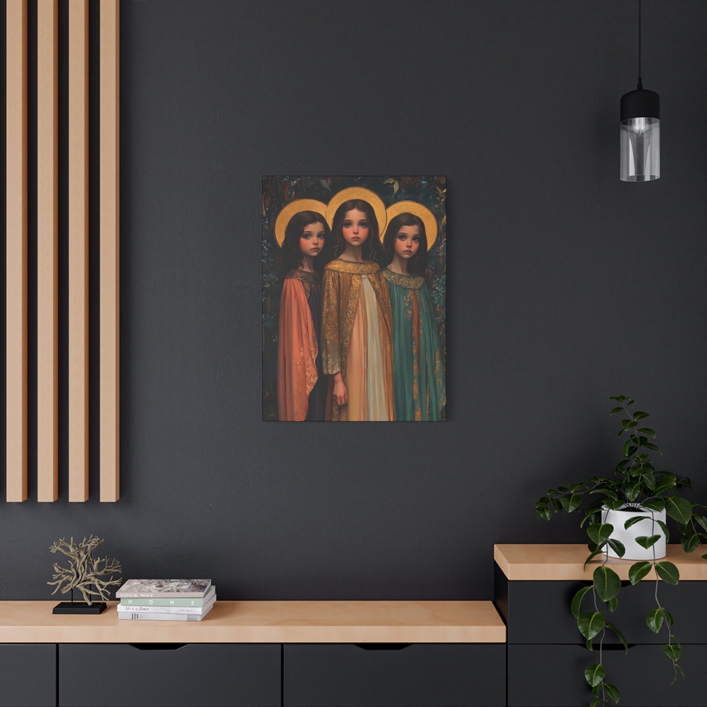 Saints Faith, Hope and Charity - Museum Wrapped Canvas - Print - Religious Art for your Home - Christian print - Prayer Room Catholic Saint