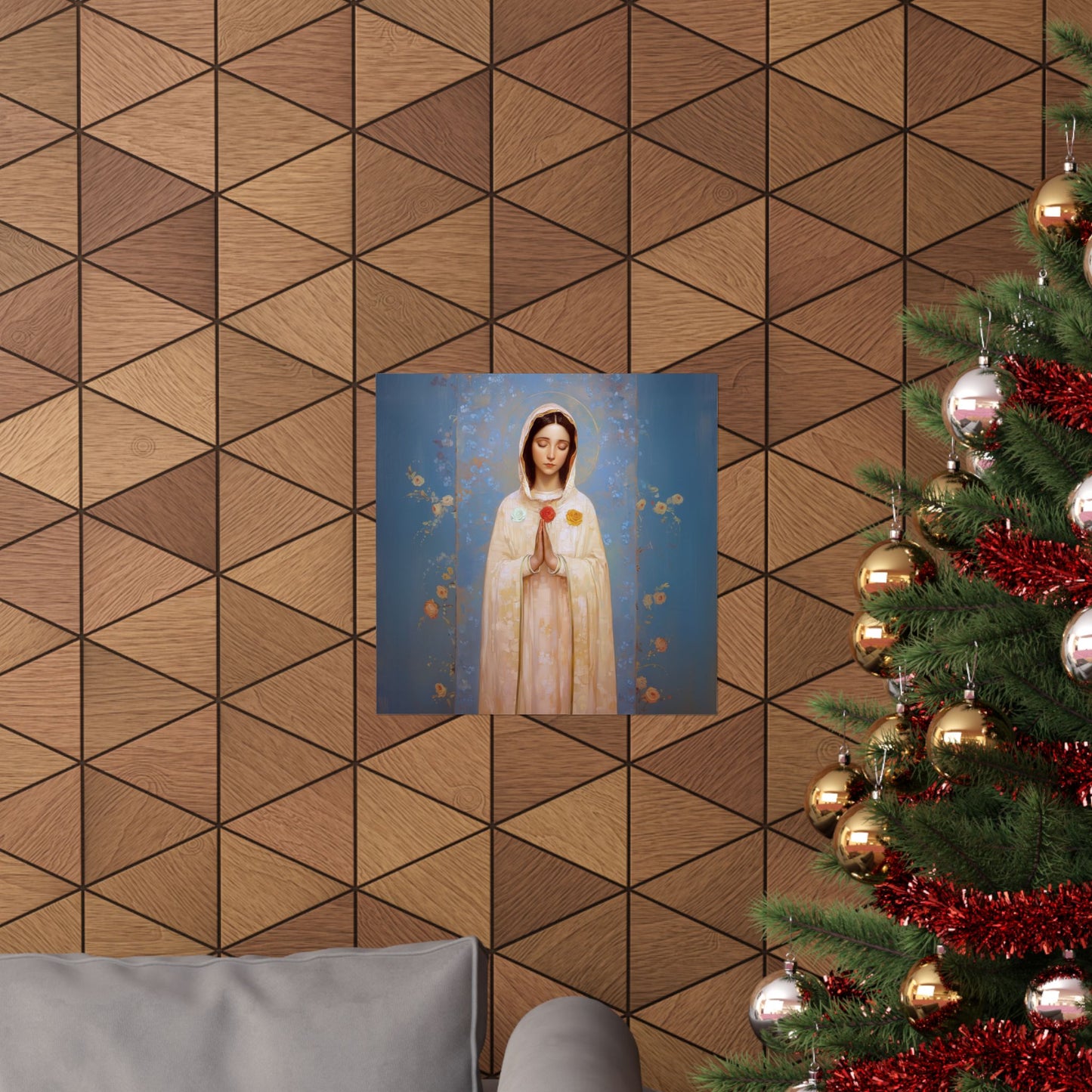 Rosa Mystica - Mystical Rose - Mother Mary - Marian Art - Sanctified Souls Print - Multiple Sizes - Premium Vertical Posters