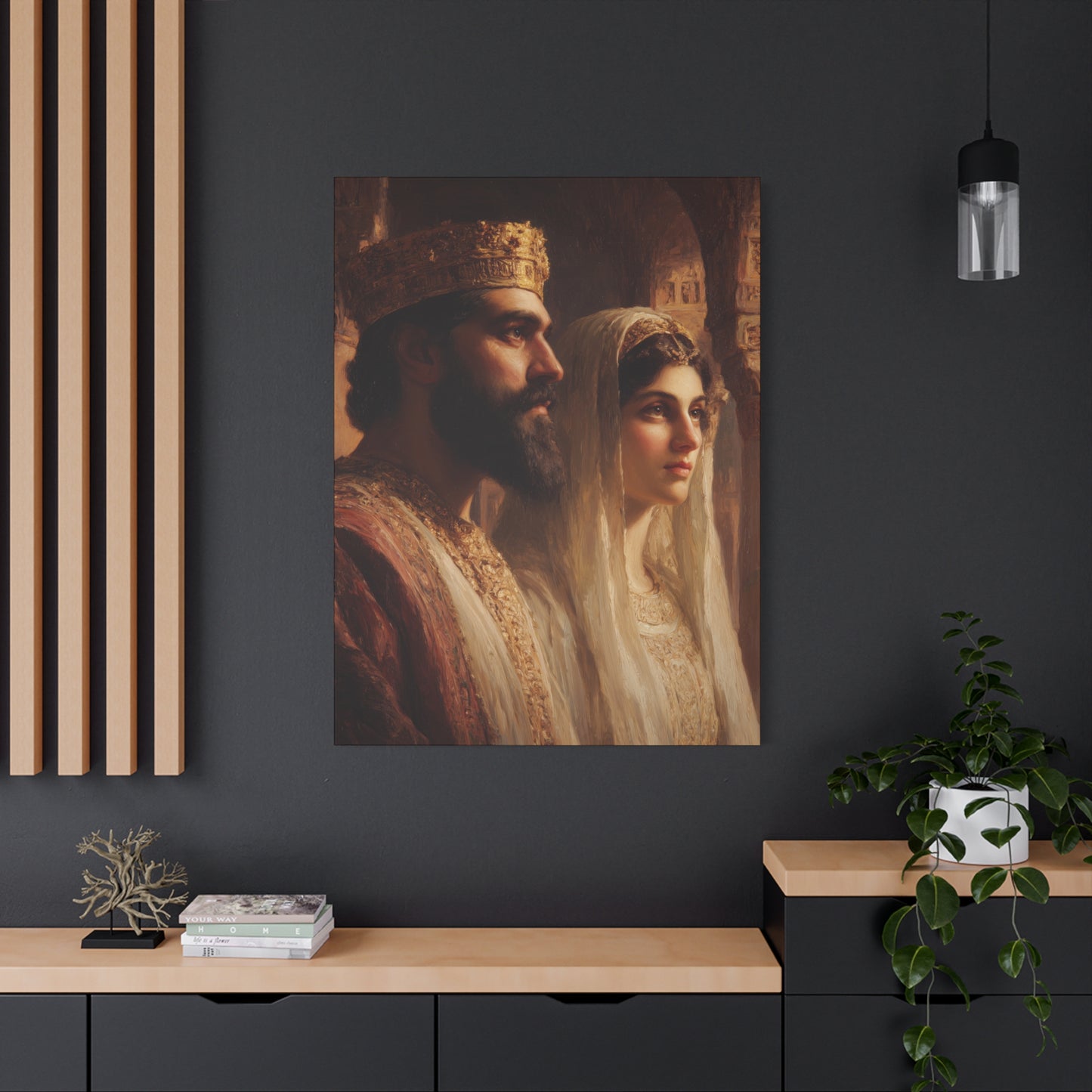 King Xerxes and Queen Esther  - Gallery Wrapped Canvas - Print - Religious Art for your Home - Catholic Art Print