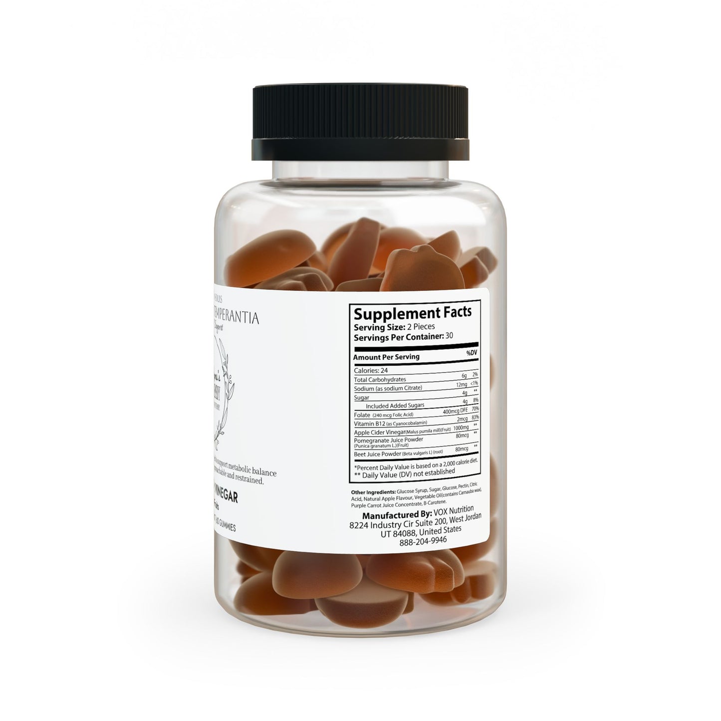 Saint Agnes's Rule & Remedy - Temperance · Temperantia - Measured Support - Apple Cider Vinegar Gummies (60 Gummies)