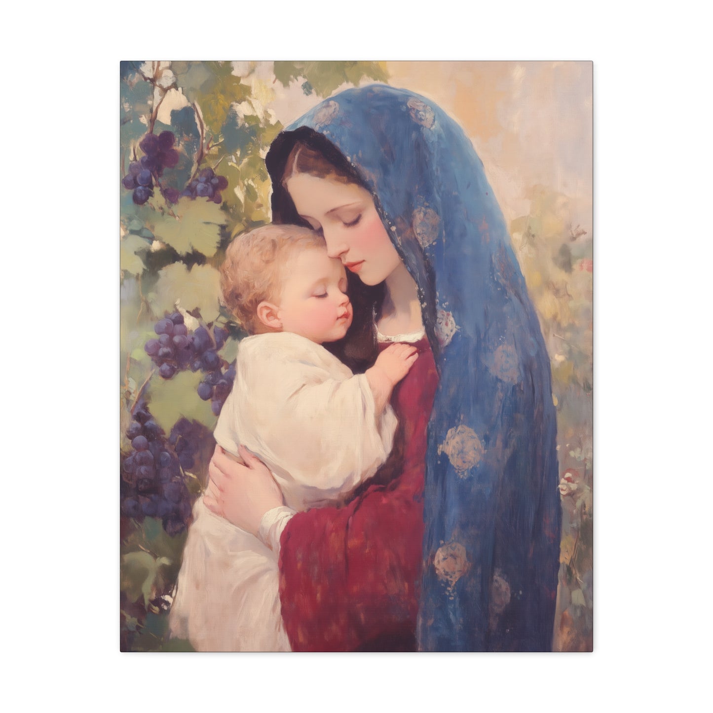 Our Lady of the Grapes / Out Lady of the Harvest - Gallery Wrapped Canvas - Print - Religious Art for your Home - Catholic Art