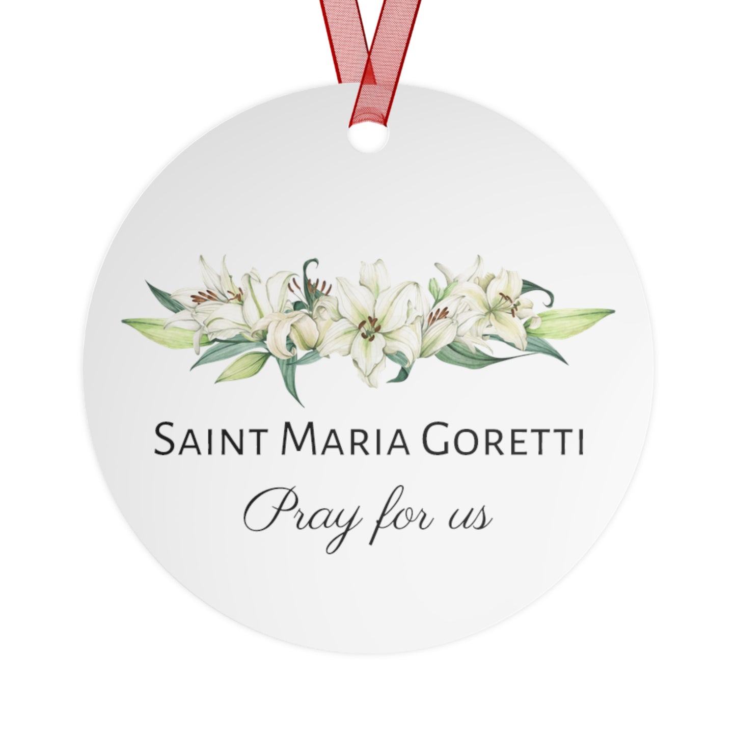 Saint Maria Goretti Metal Ornament - Religious Holiday Christmas Ornament and Keepsake - Prayer Ornament