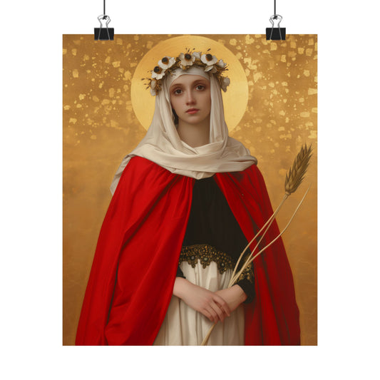 Saint Solange of Bourges - Sanctified Souls Print - Multiple Sizes - Premium Matte Vertical Posters - Catholic Saint Art