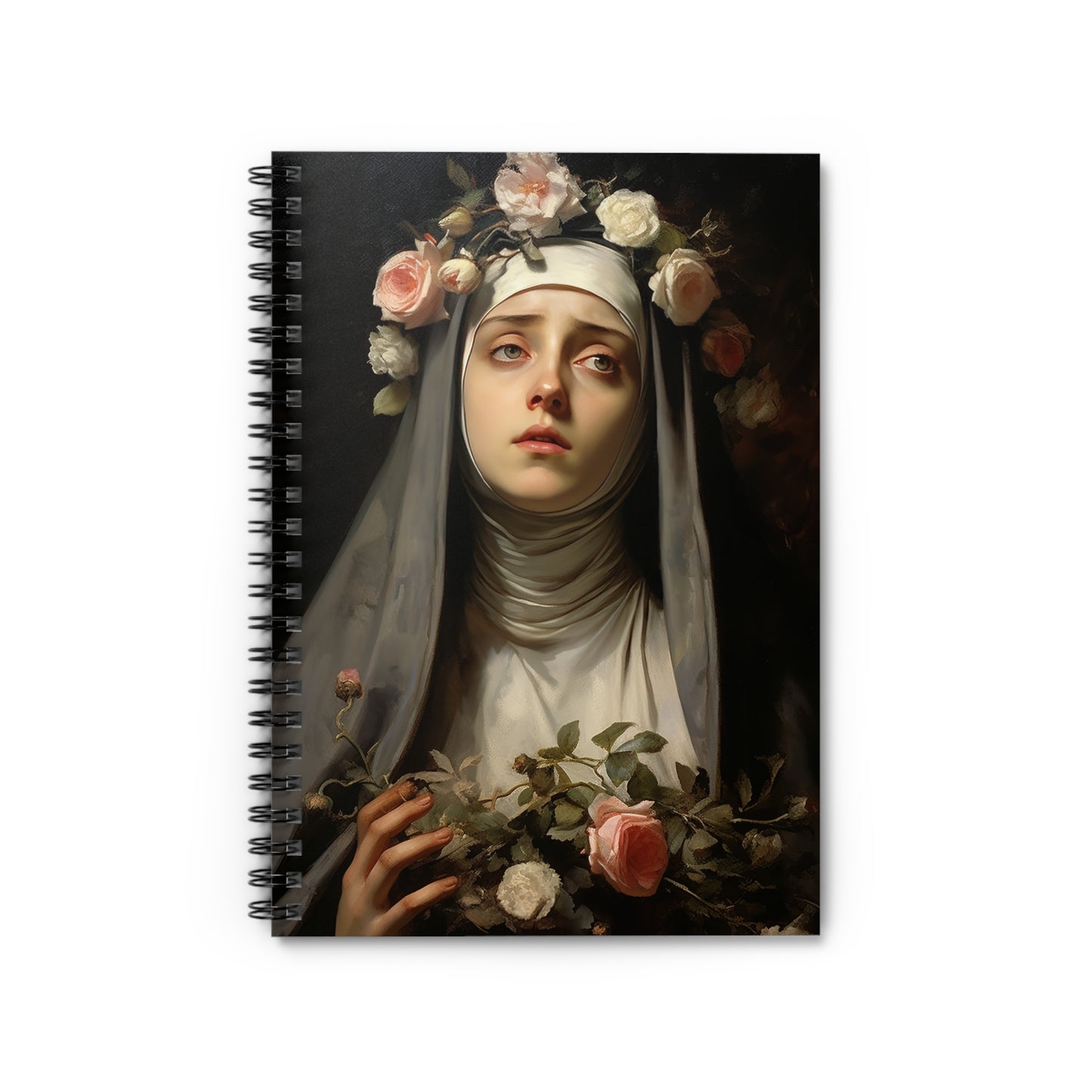 Saint Rose of Lima Journal - Sanctified Souls Art - Religious Based Notebook - Spiral Notebook - Patron Saint of gardeners, florists