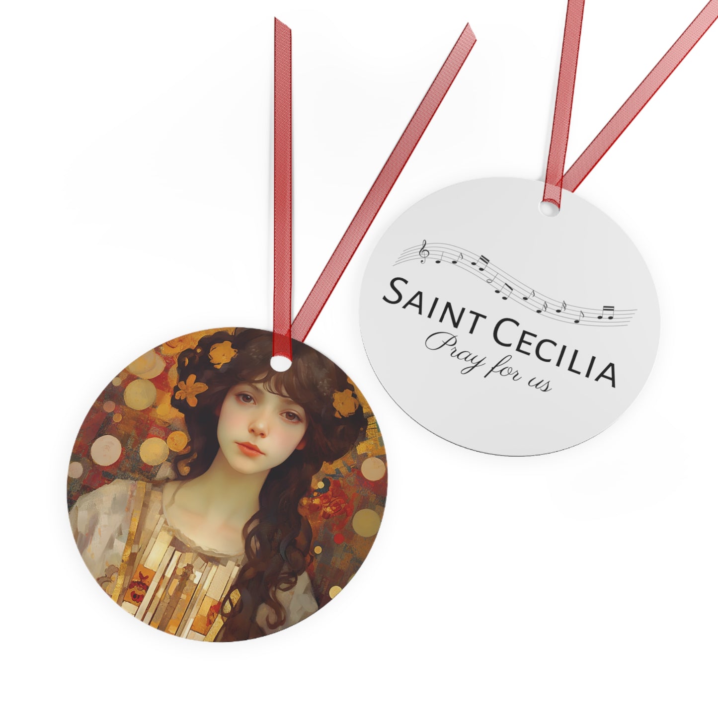 Saint Catherine of Alexandria - Religious Holiday Christmas Ornament and Keepsake - Double sided Keepsake Religious Ornament -