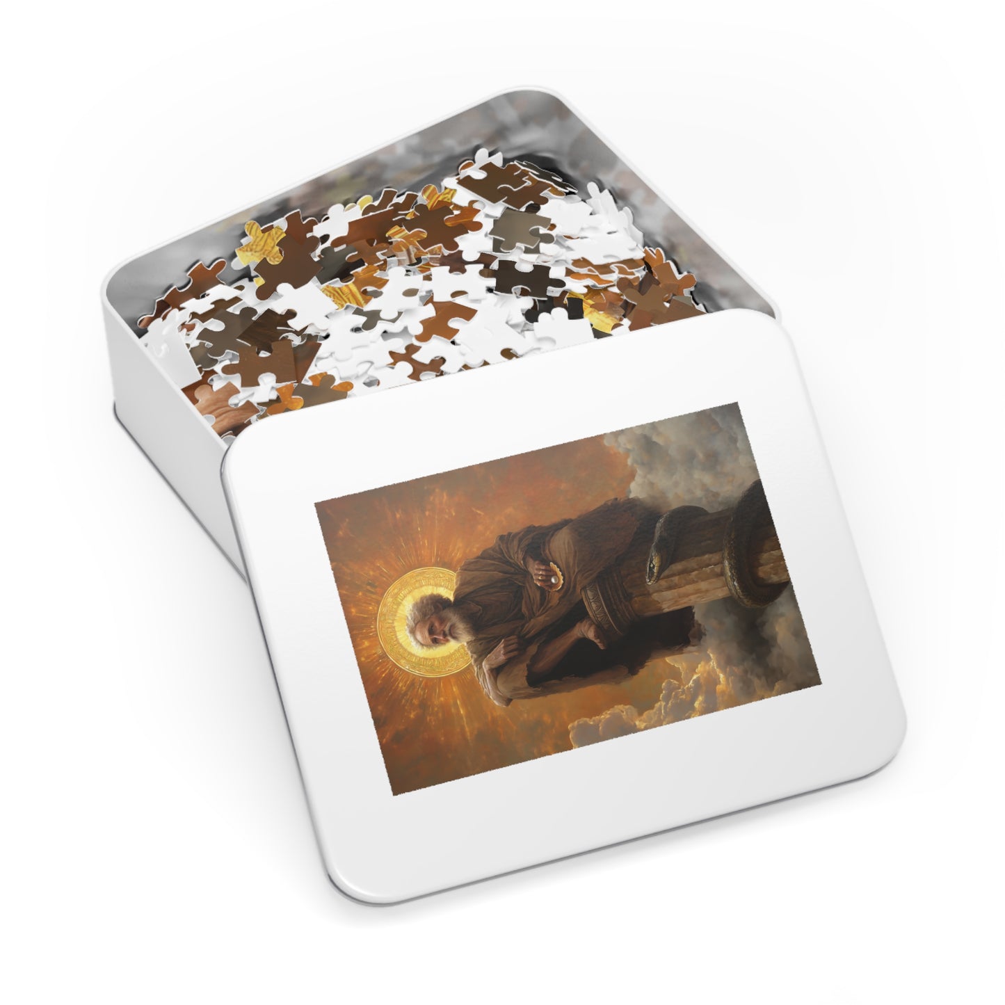 Saint Simeon Stylites - Puzzle and Keepsake Tin - Religious (30, 110, 252, 500,1000) - Religious Puzzle - Gifts for Catholic Families