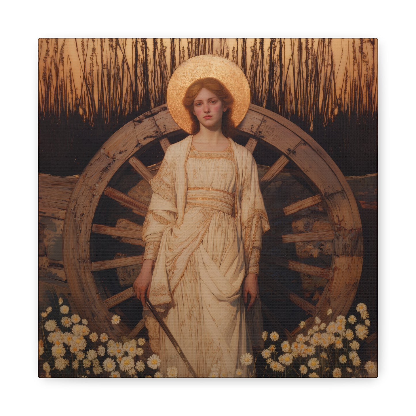 Saint Catherine of Alexandria -  Museum Wrapped Canvas - Sanctified Souls Print - Religious Art for your Home - Catholic Patron Saint Art
