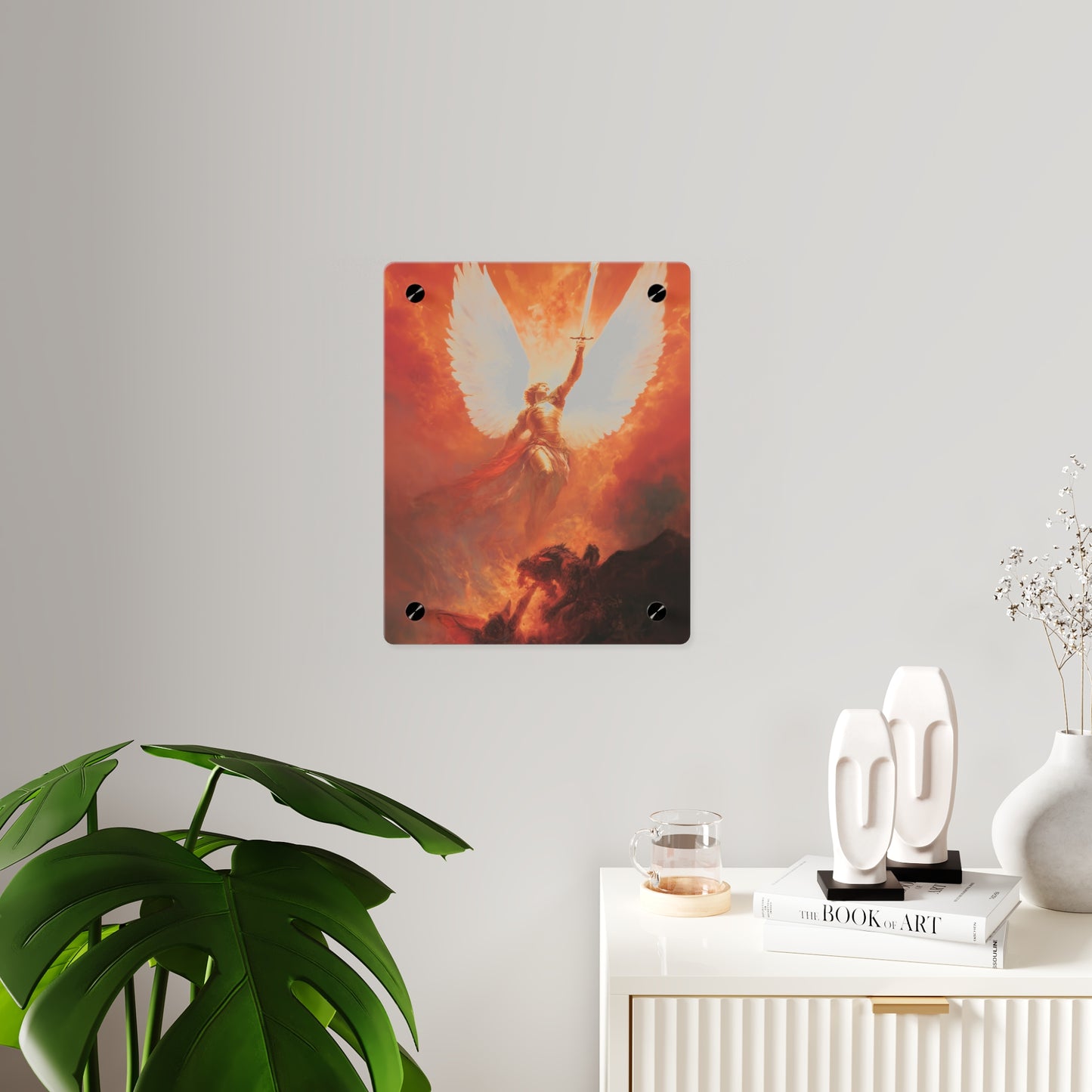 Saint Michael the Archangel  Wall Art Panel - Ready to Hang Acrylic Print - Catholic Saint Art - Patron Saint Print - No Frame needed