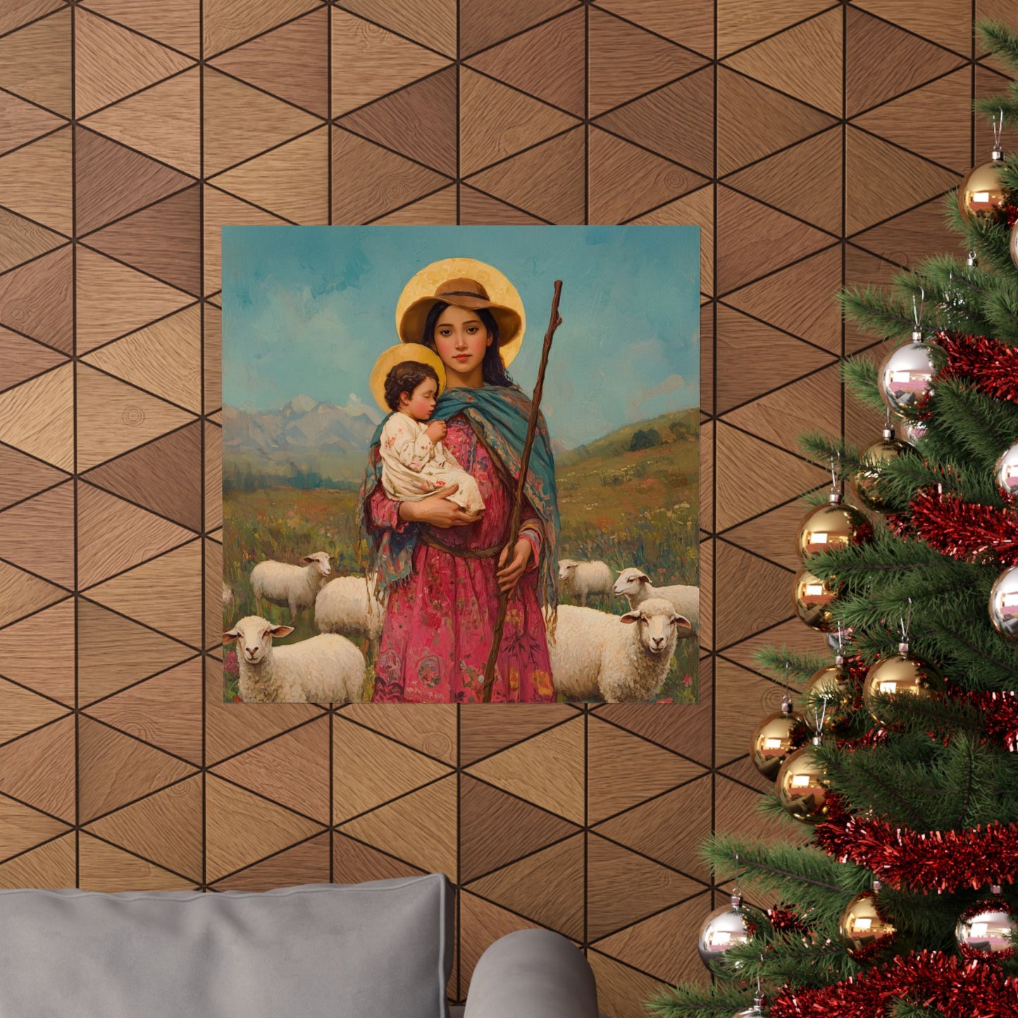 Divina Pastora - Divine Shepherdess - Marian Title - Mother Mary - Sanctified Souls Print - Multiple Sizes - Premium Matte Vertical Posters