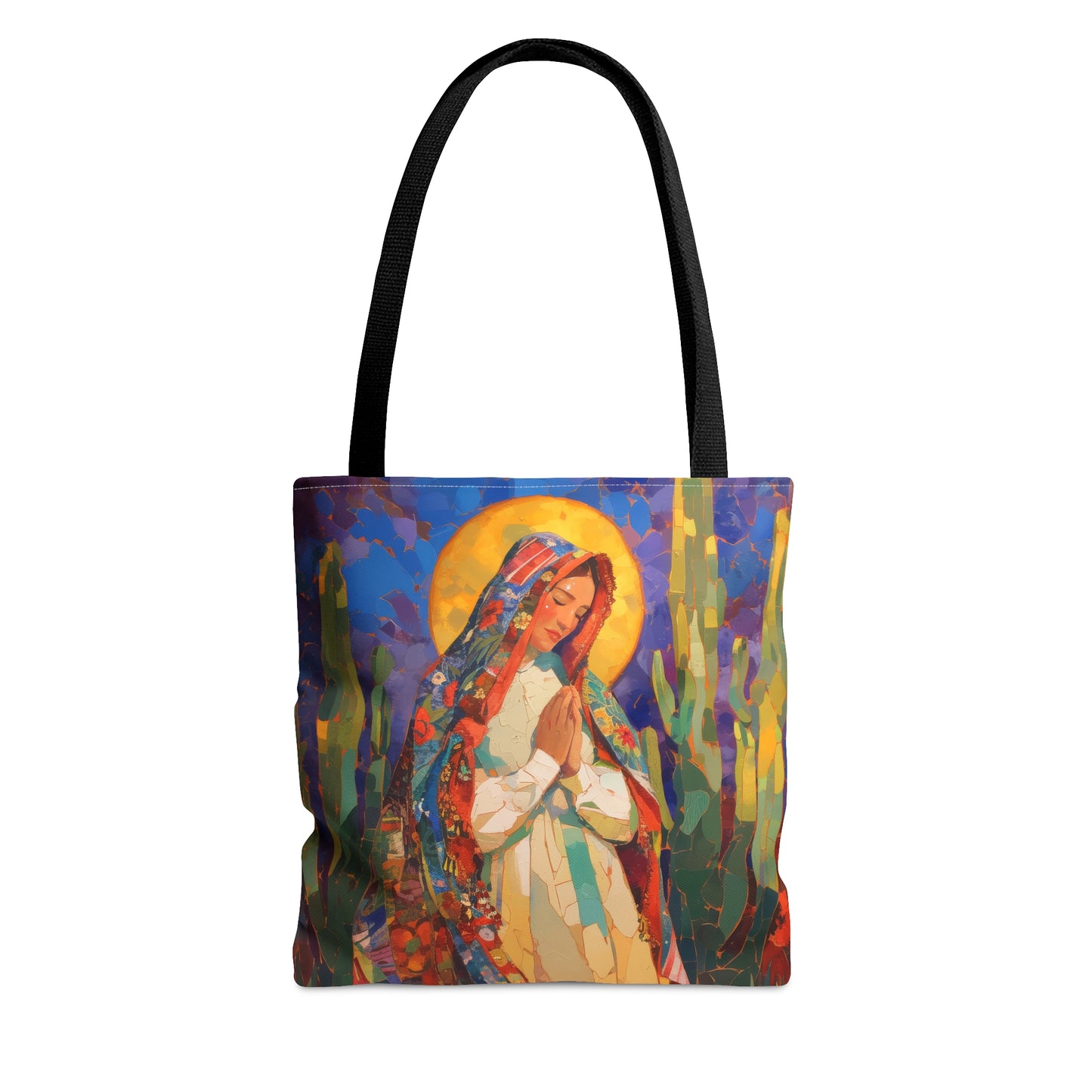 Radiant Light of Our Lady of Guadalupe Tote Bag - Large Medium Small Faith Art Bag - Catholic Faith Purse - Religious Carry All