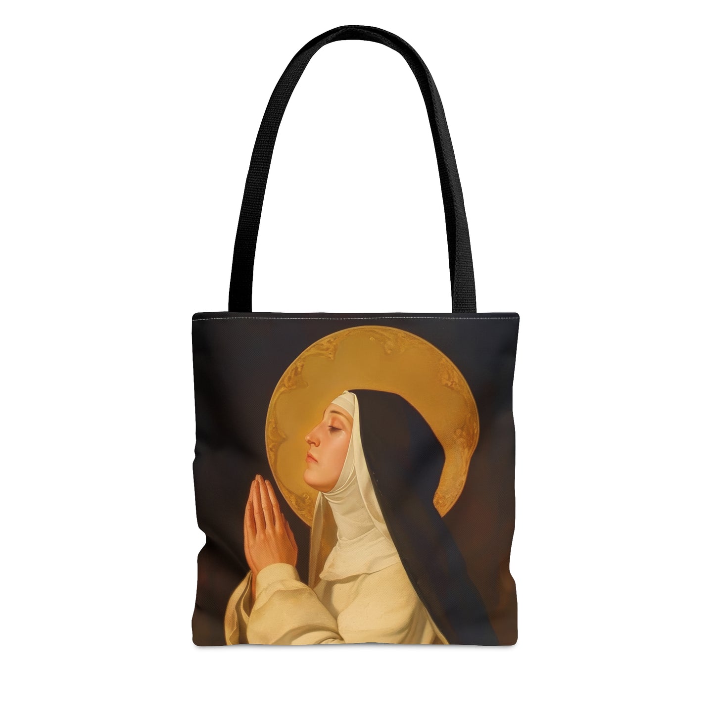 Saint Lutgardis Tote Bag - Large Medium Small Faith Art Bag - Catholic Faith Purse - Religious Carry All Reusable Tote Bag