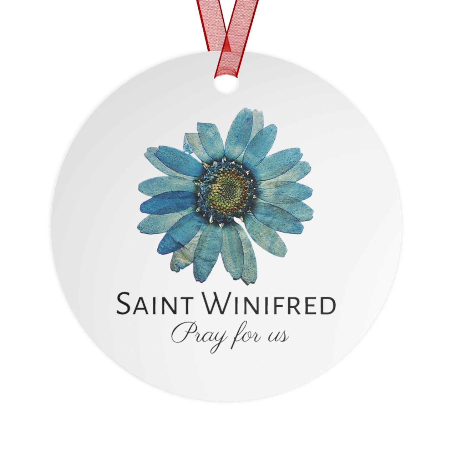 Saint Winifred Metal Ornament - Religious Holiday Christmas Keepsake - Religious Catholic Tree Ornament - Christmas Gift