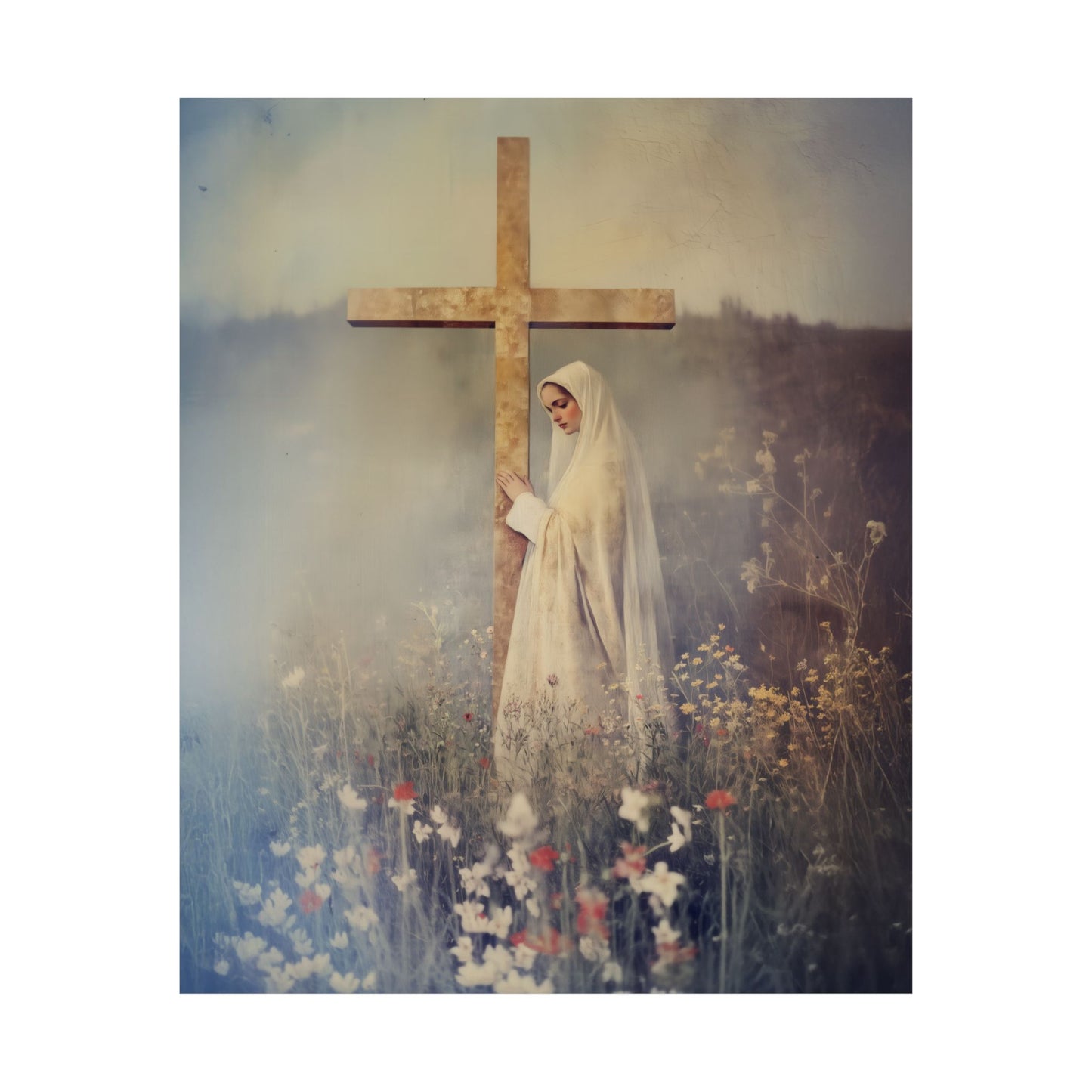 The Feast of the Exaltation of the Holy Cross - Sanctified Souls Print - Multiple Sizes - Premium Posters - Catholic Art - Christian Home