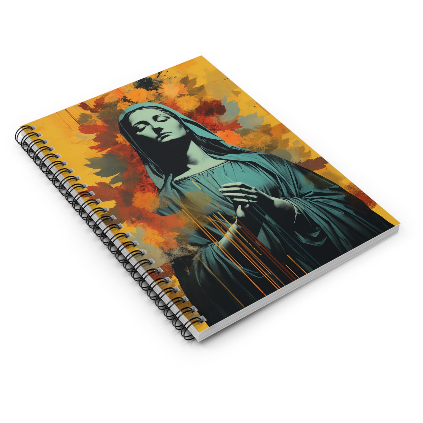 Virgin of Peace - Mother Mary Art Journal - Sanctified Souls Art - Religious Based Notebook - Spiral Notebook - Ruled Line