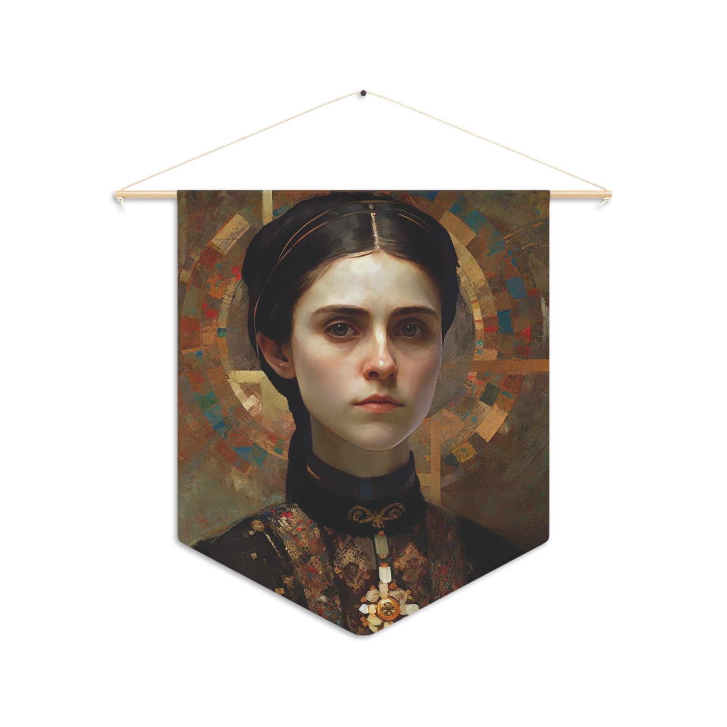 Saint Gemma Galgani Wall Banner / Wall Hanging - Prayer room art - Catholic Home Art - Large Print - 18" x 21"