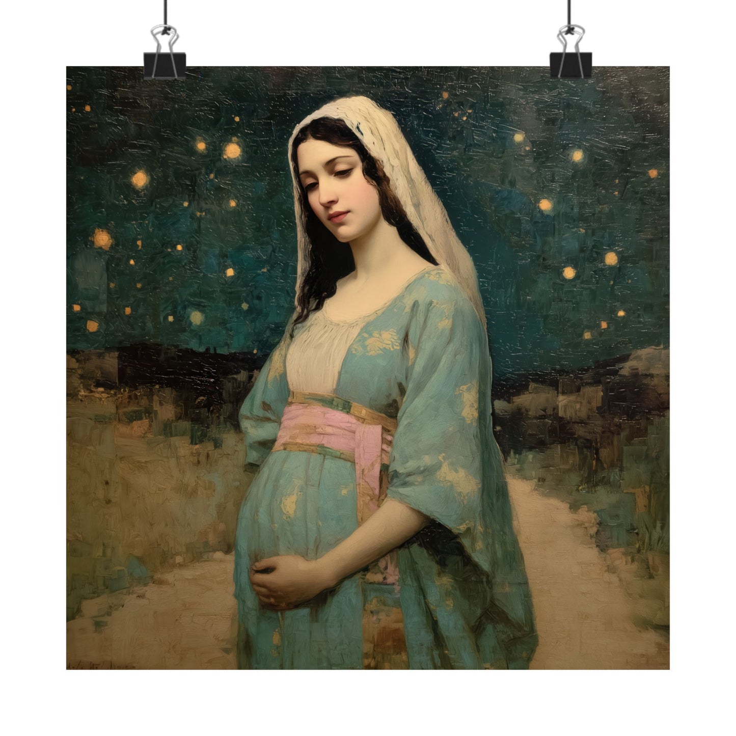 Our Lady of 'O' - Our Lady of Expectation - Mother Mary - Marian Art - Sanctified Souls Print - Multiple Sizes - Premium Vertical Posters