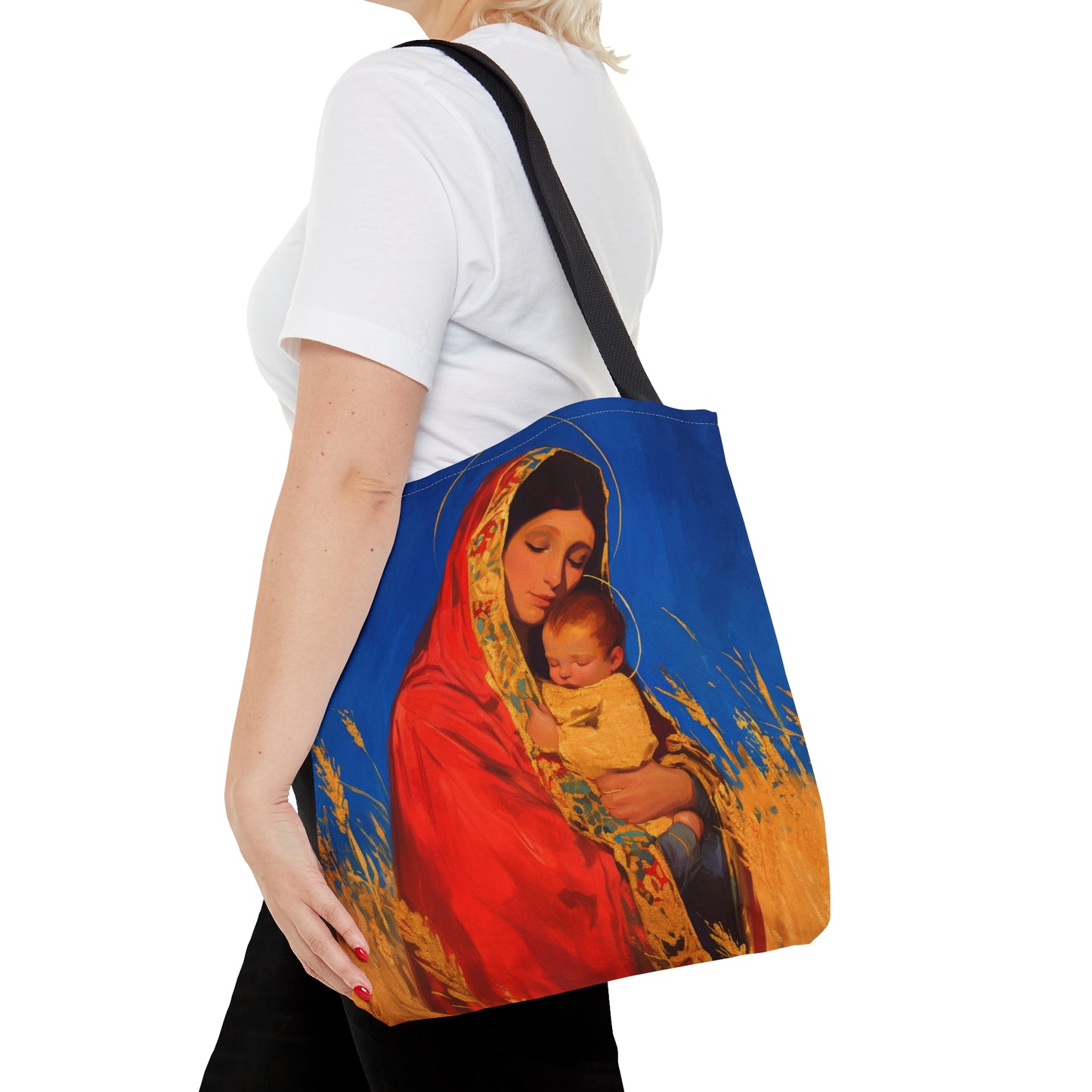 Our Lady of the Harvest - Tote Bag - Large Medium Small Faith Art Bag - Bible Study Faith Purse - Double Sided