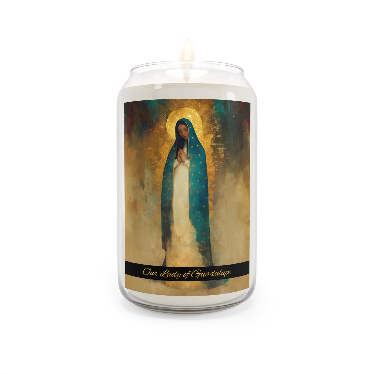Flower of the new World - Our Lady of Guadalupe  - Scented Prayer Candle, 13.75oz - Tall Size - Religious Prayer Candle - Catholic Art