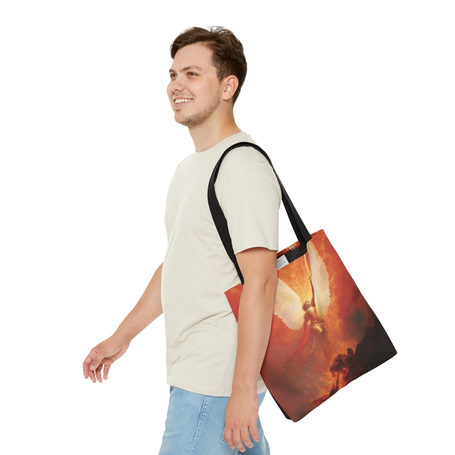 Saint Michael the Archangel - Tote Bag - Large Medium Small Faith Art Bag - Bible Study Faith Purse - Double Sided