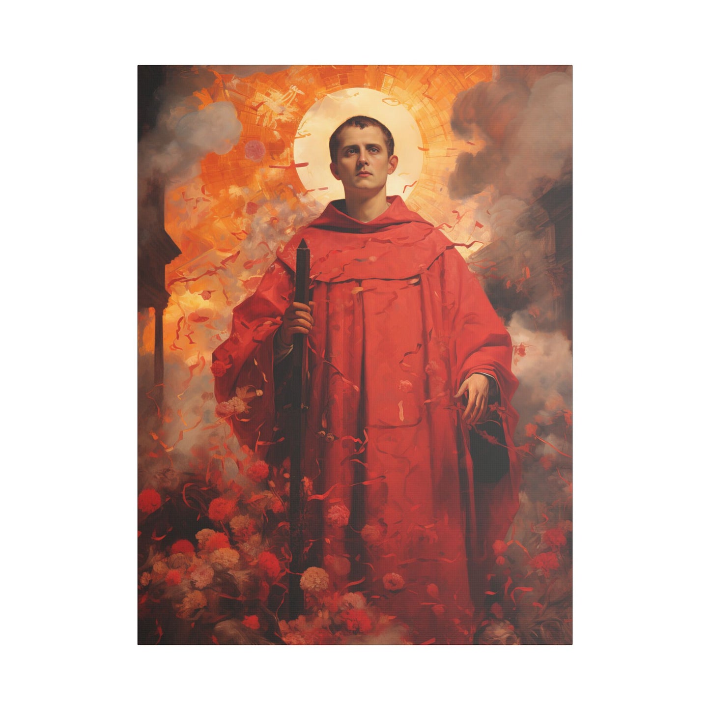 Saint Lawrence Deacon and Martyr Canvas Print - Multiple Sizes - Catholic Home art - Museum Wrapped Canvas - Sanctified Souls Print
