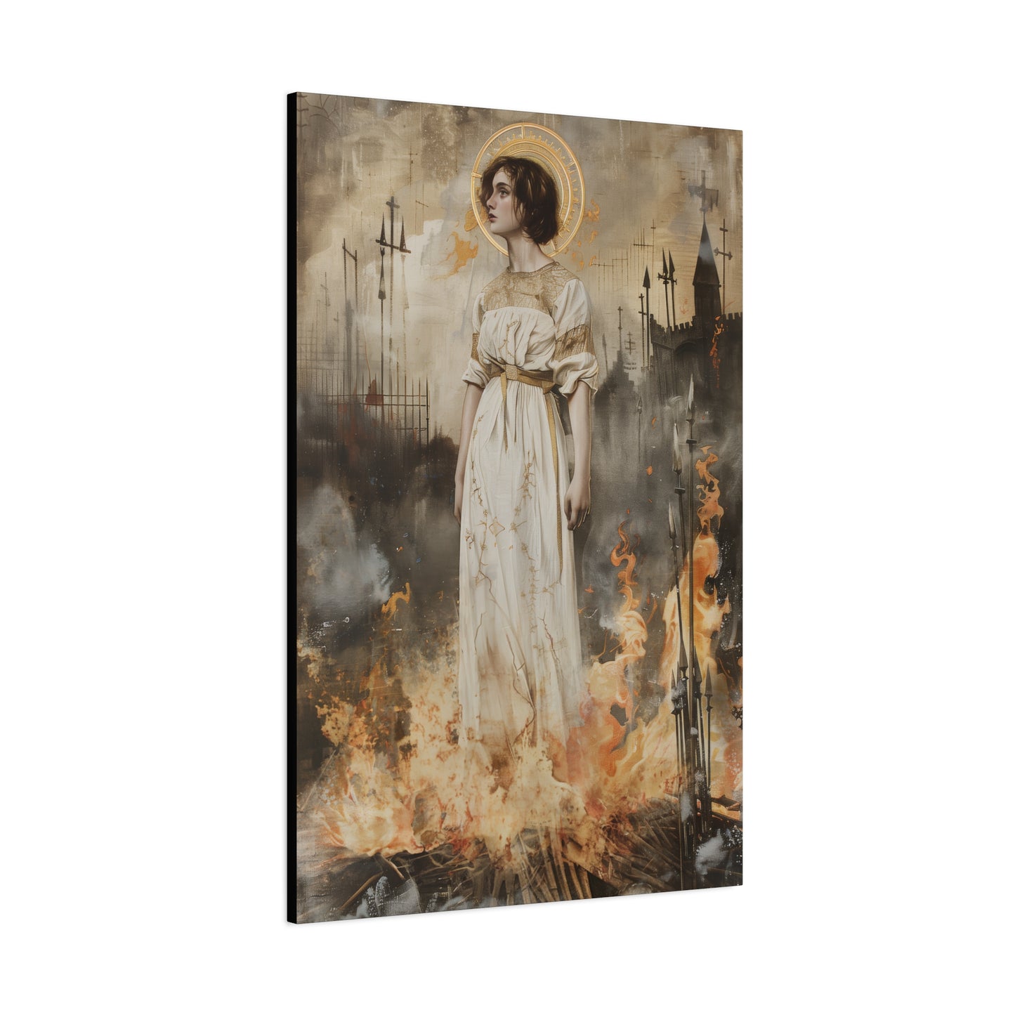 Saint Joan of Arc - Museum Wrapped Canvas - Sanctified Souls Print - Religious Art for your Home