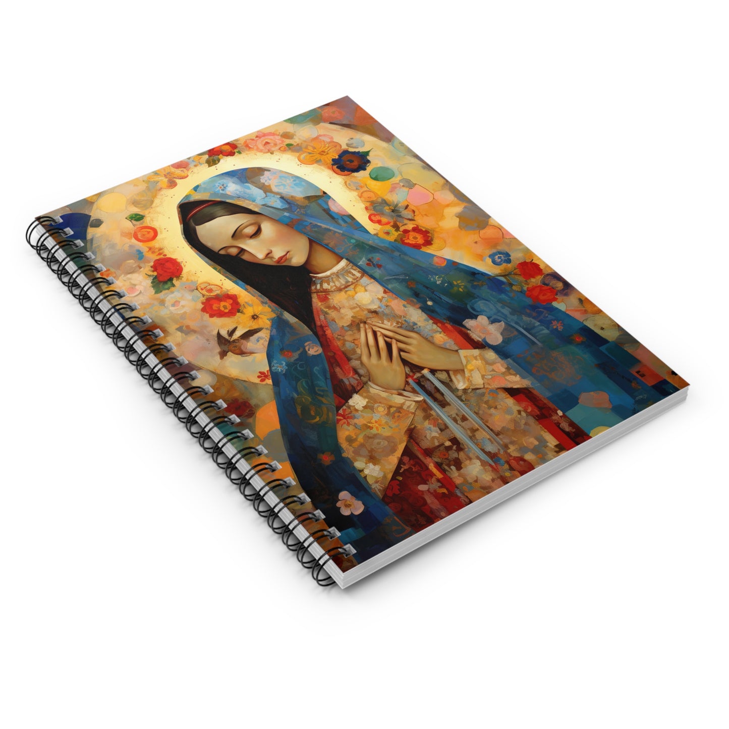 Mary's Silent Blessing Journal - Sanctified Souls Art - Religious Based Notebook - Spiral Notebook - Ruled Line