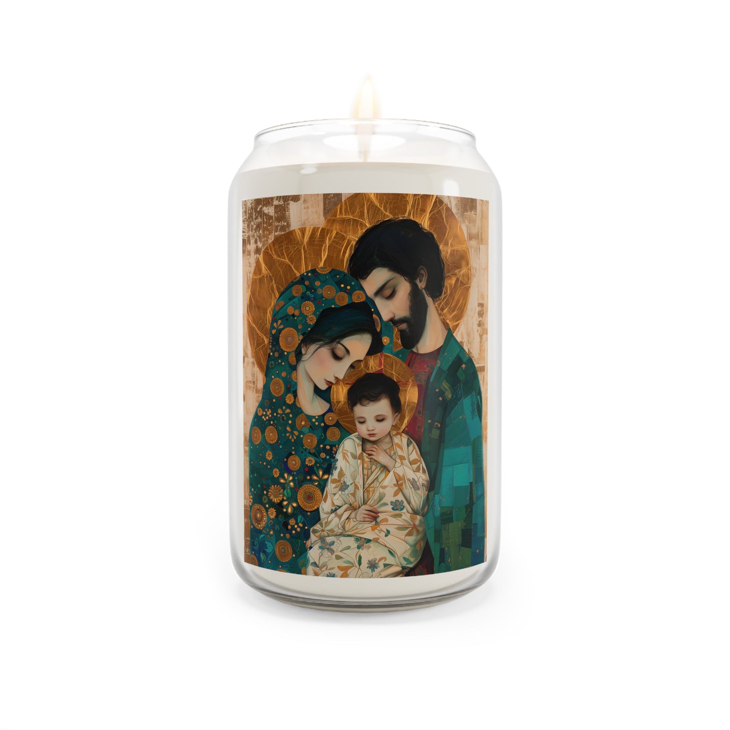 Sacred Love- The Holy Family Portrait Candle  - Scented Prayer Candle, 13.75oz - Religious Prayer Candle - Catholic - Jesus, Mary, Joseph