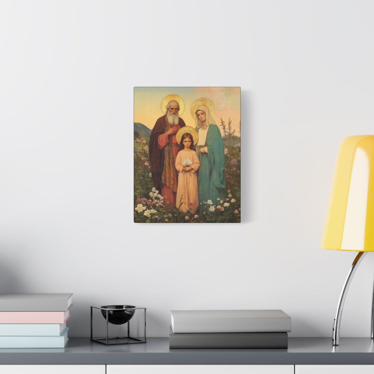 Saints Joachim and Anne with Young Mary - Gallery Wrapped Canvas - Print - Religious Art for your Home - Catholic Art