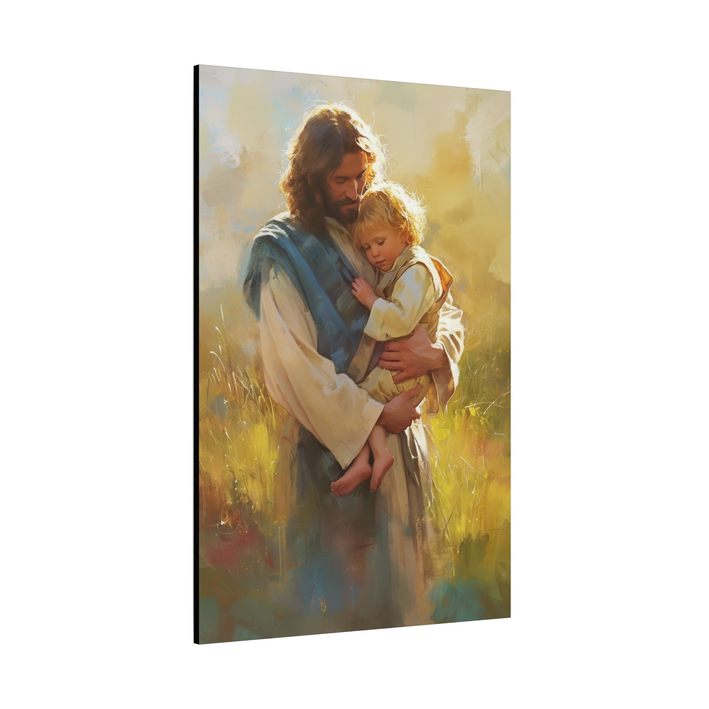 Jesus, Guardian of Innocence - Christ and Child - Museum Wrapped Canvas - Print - Religious Art for your Home - Christian art print