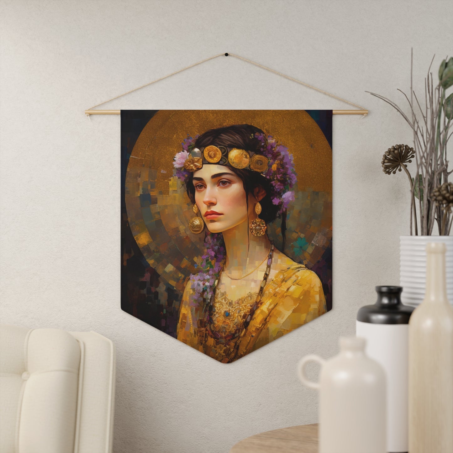 Saint Lydia Purpuraria Wall Banner / Wall Hanging / Pennant - Religious Wall Tapestry - Catholic Art - 18" x 21"