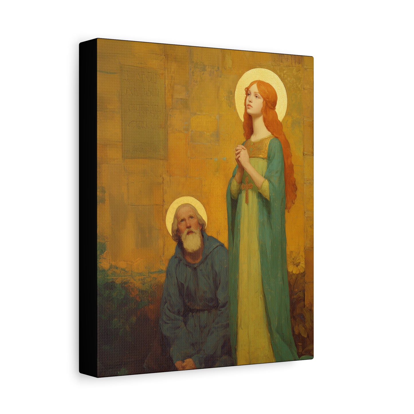 Saints Justina and Cyprian - Multiple Sizes - Catholic Home art - Museum Wrapped Canvas - Sanctified Souls Print - Catholic Martyr Art