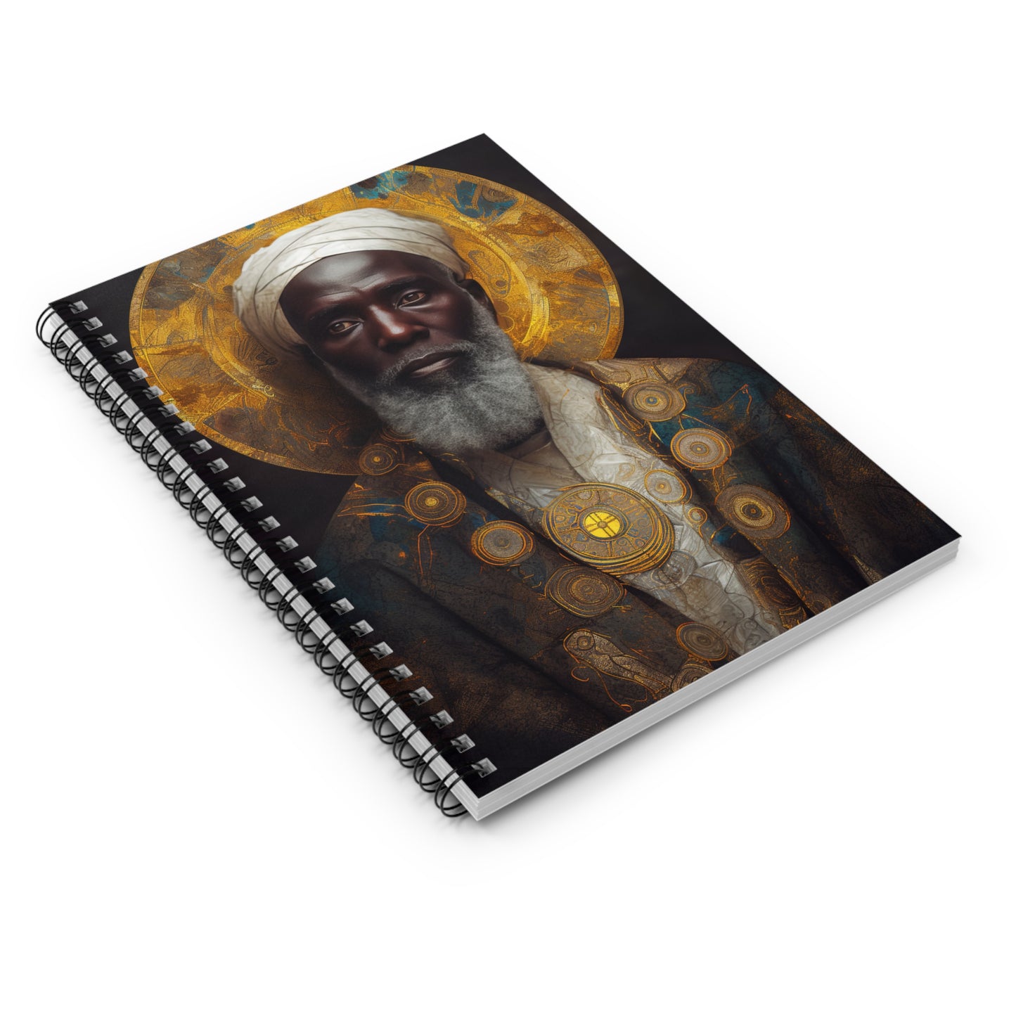 Saint Benedict the Moor Journal - Sanctified Souls Art - Religious Based Notebook - Spiral Notebook - Ruled Line