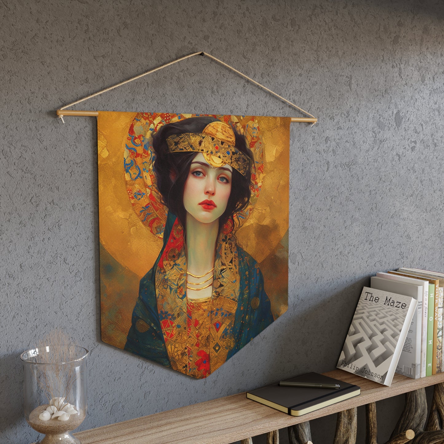 Saint Helena Wall Banner / Wall Hanging - Prayer room art - Catholic Home Art - Large Saint Art - 18" x 21"