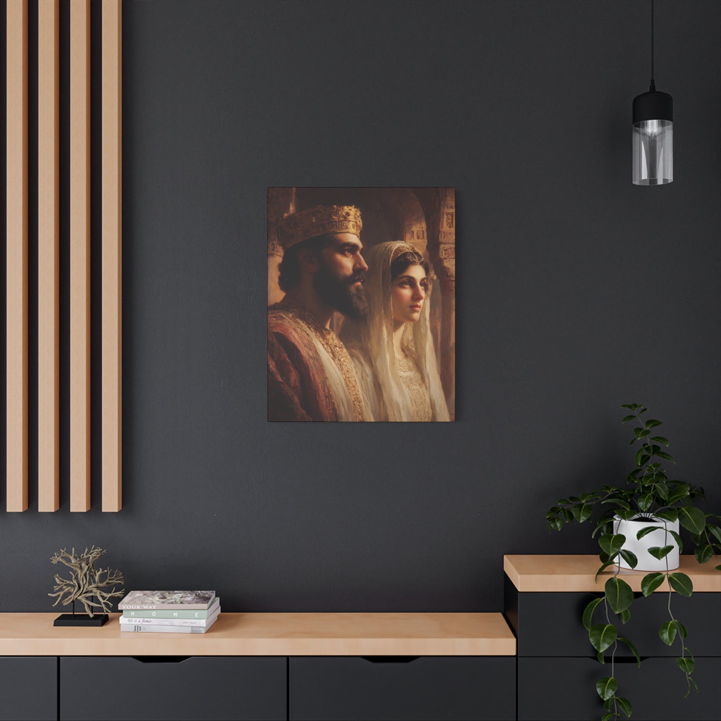 King Xerxes and Queen Esther  - Gallery Wrapped Canvas - Print - Religious Art for your Home - Catholic Art Print