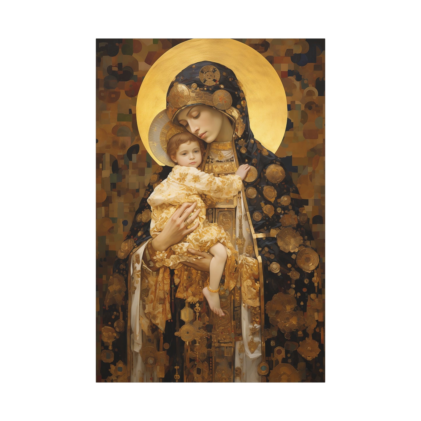 The Light of Love - Museum Wrapped Canvas - Sanctified Souls Print - Religious Art for your Home - The Virgin Mary and The Christ Child