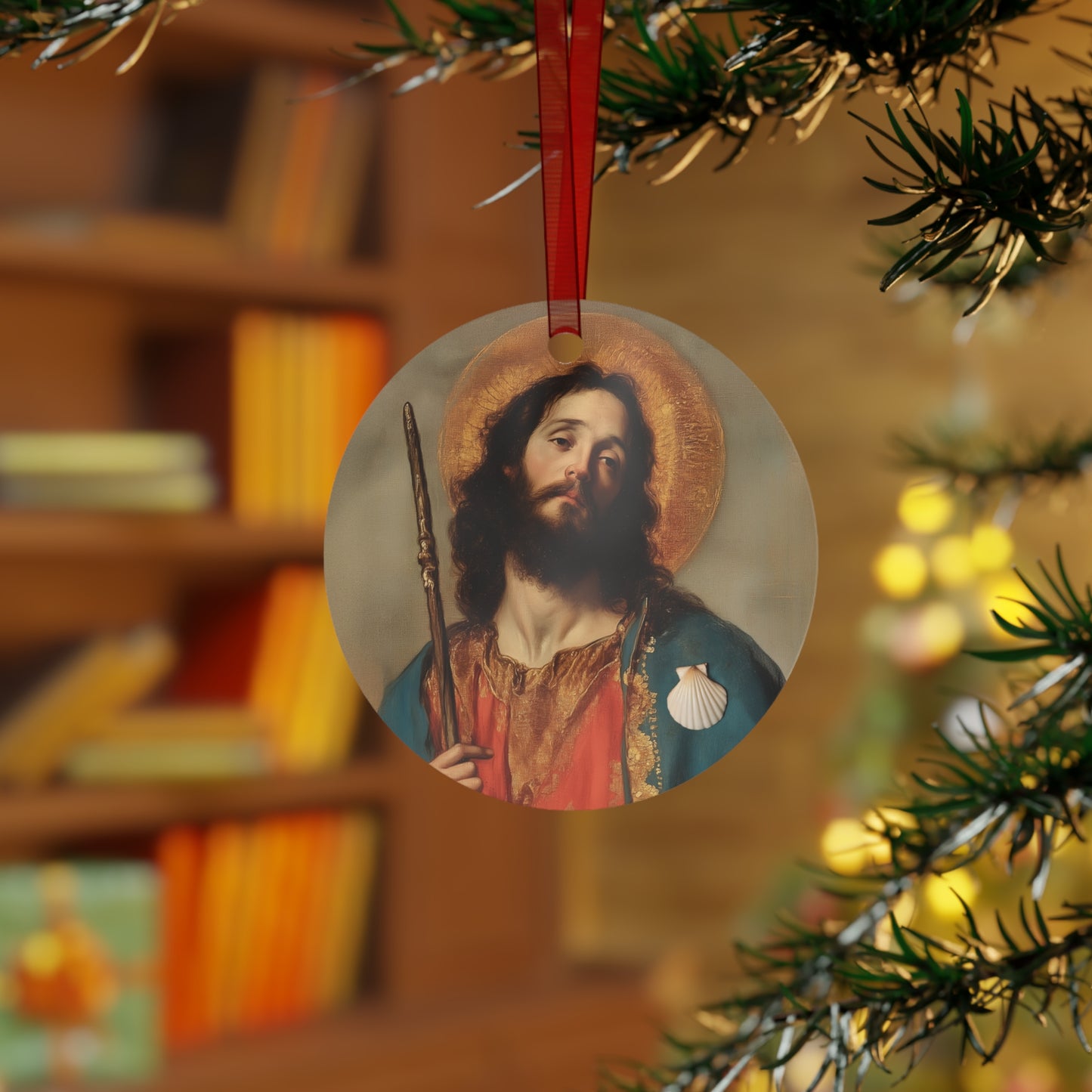 Saint James the Greater - Apostle Metal Ornament - Religious Holiday Christmas Keepsake - Religious Catholic Tree Ornament - Christmas Gift