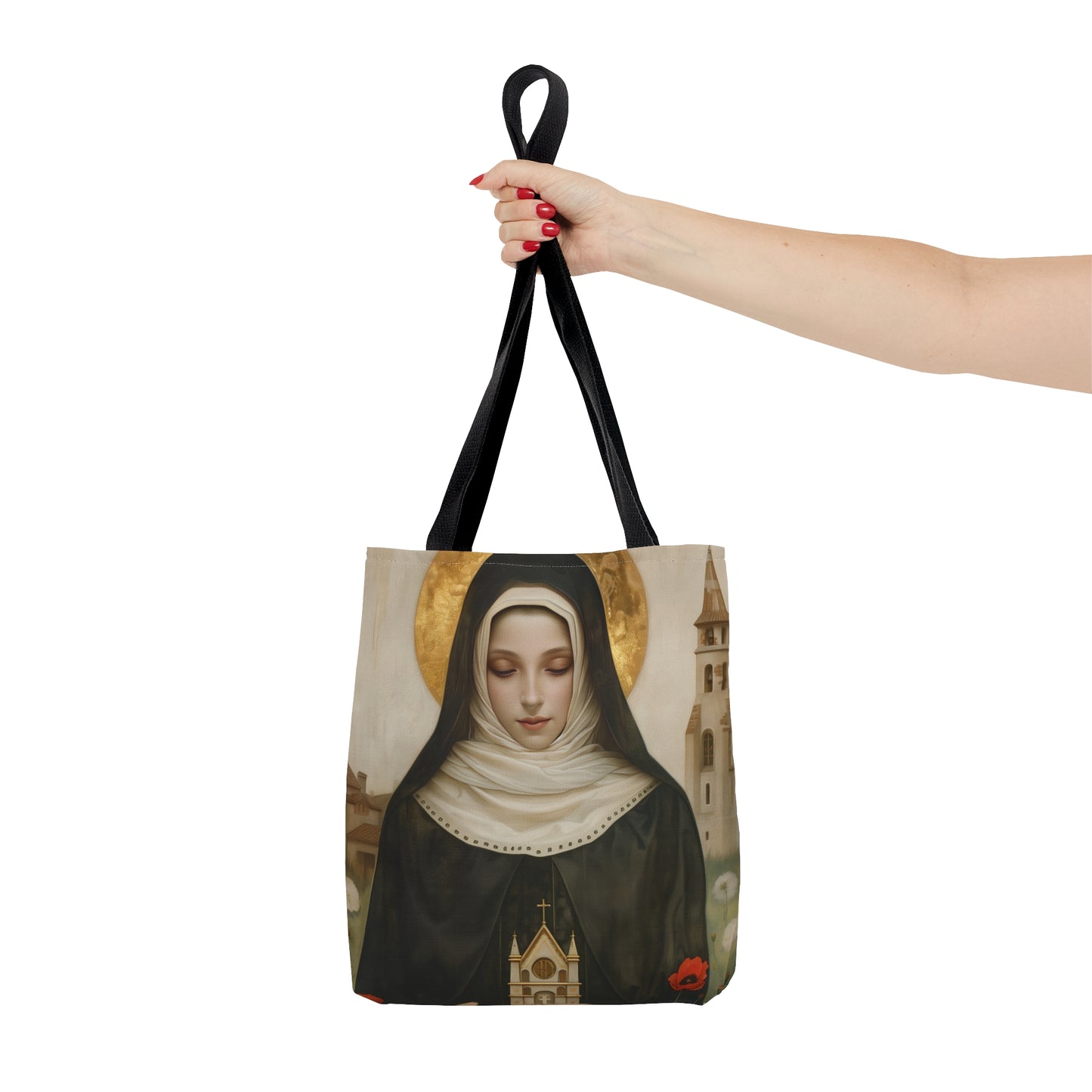 Saint Erentrude Tote Bag - Large Medium Small Faith Art Bag - Catholic Faith Purse - Religious Carry All Reusable Tote Bag