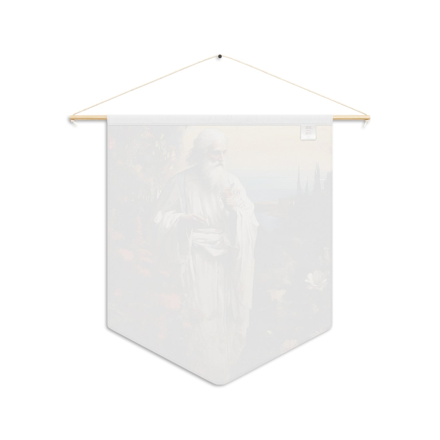 God's Footsteps in Eden Wall Banner / Wall Hanging - Prayer room art - Catholic Home Art - Large Saint Art - 18" x 21"