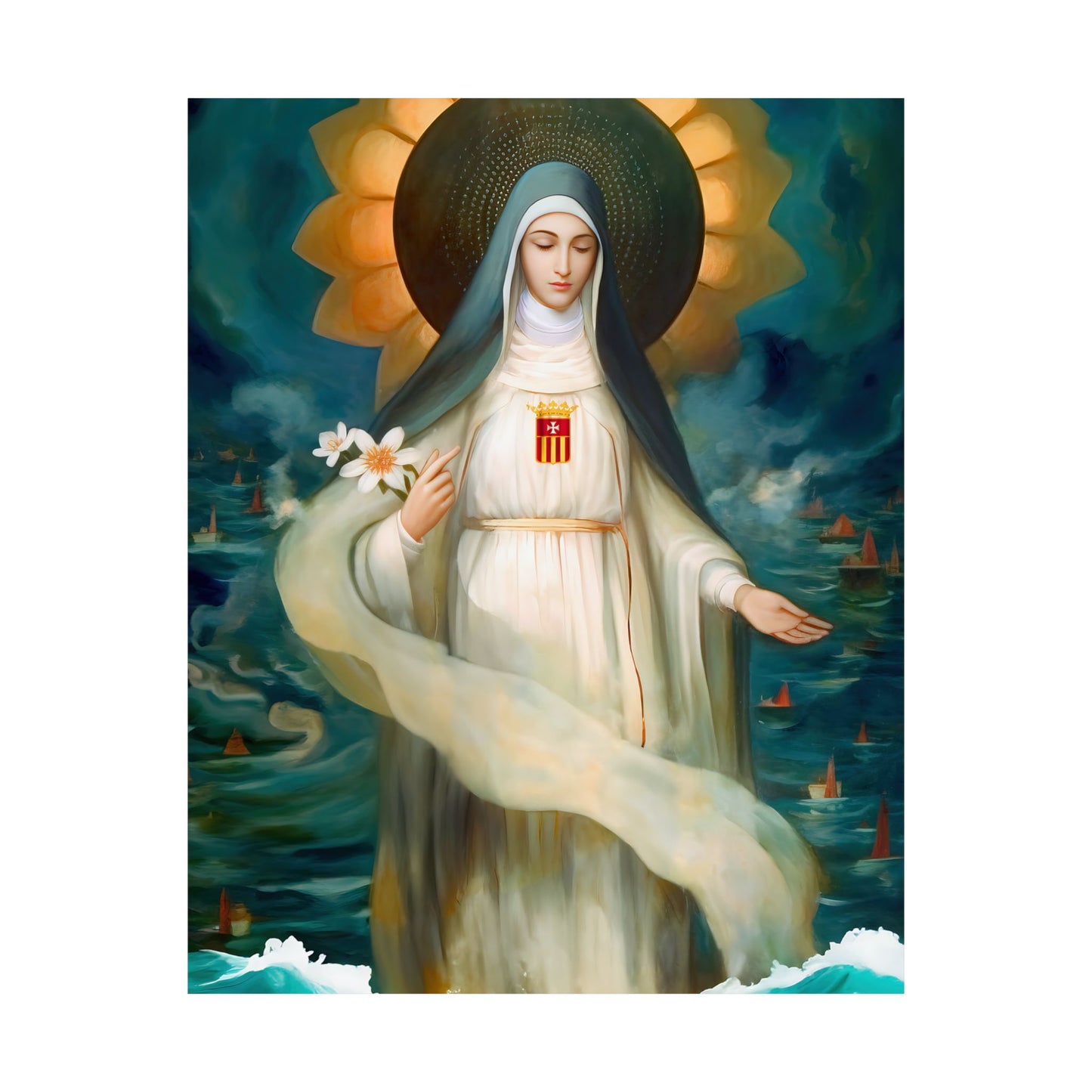 Mary of Cervellon / Saint Maria of Cerevellon - Sanctified Souls Print - Multiple Sizes - Premium Matte Vertical Posters