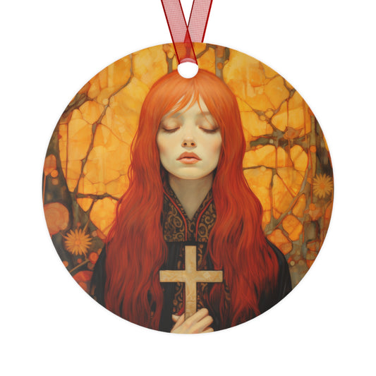 Saint Mary Magdalene - Inner Light and Peace Metal Ornament - Religious Holiday Christmas Ornament and Keepsake - Prayer Ornament