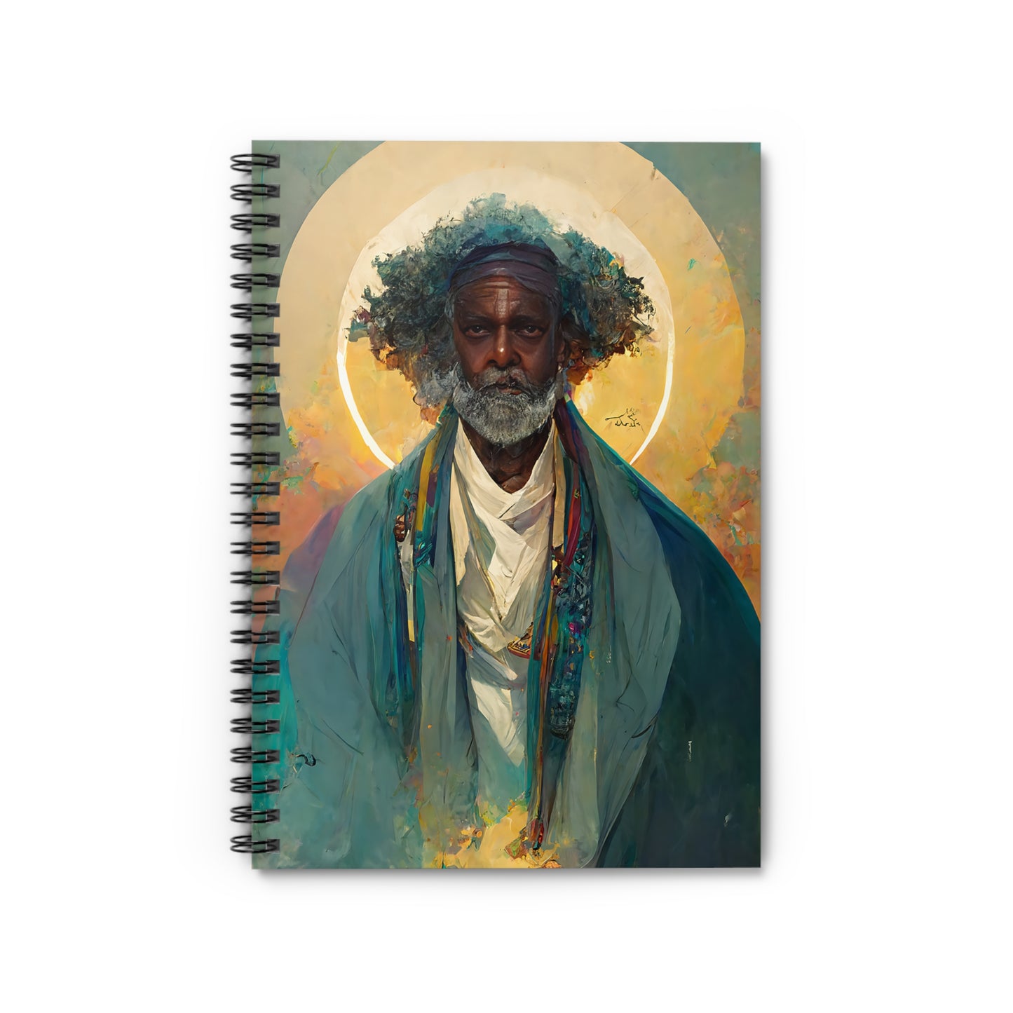 Saint Moses Journal - Sanctified Souls Art - Religious Based Notebook - Spiral Notebook - Ruled Line