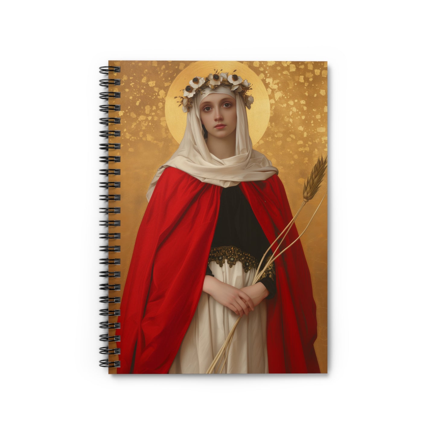 Saint Solange of Bourges Spiral Journal - Sanctified Souls Art - Religious Based Notebook - Spiral Notebook - Prayer Journal