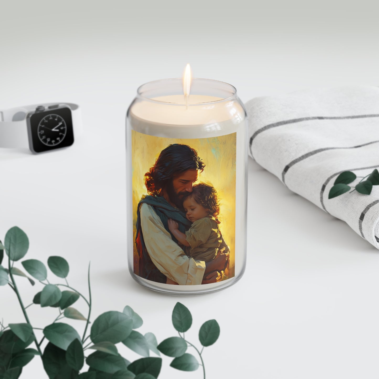 Divine Protector of the Innocent - Christ and Child - Scented Prayer Candle, 13.75oz -  Candle - Catholic Art - prayer room Scented Candle