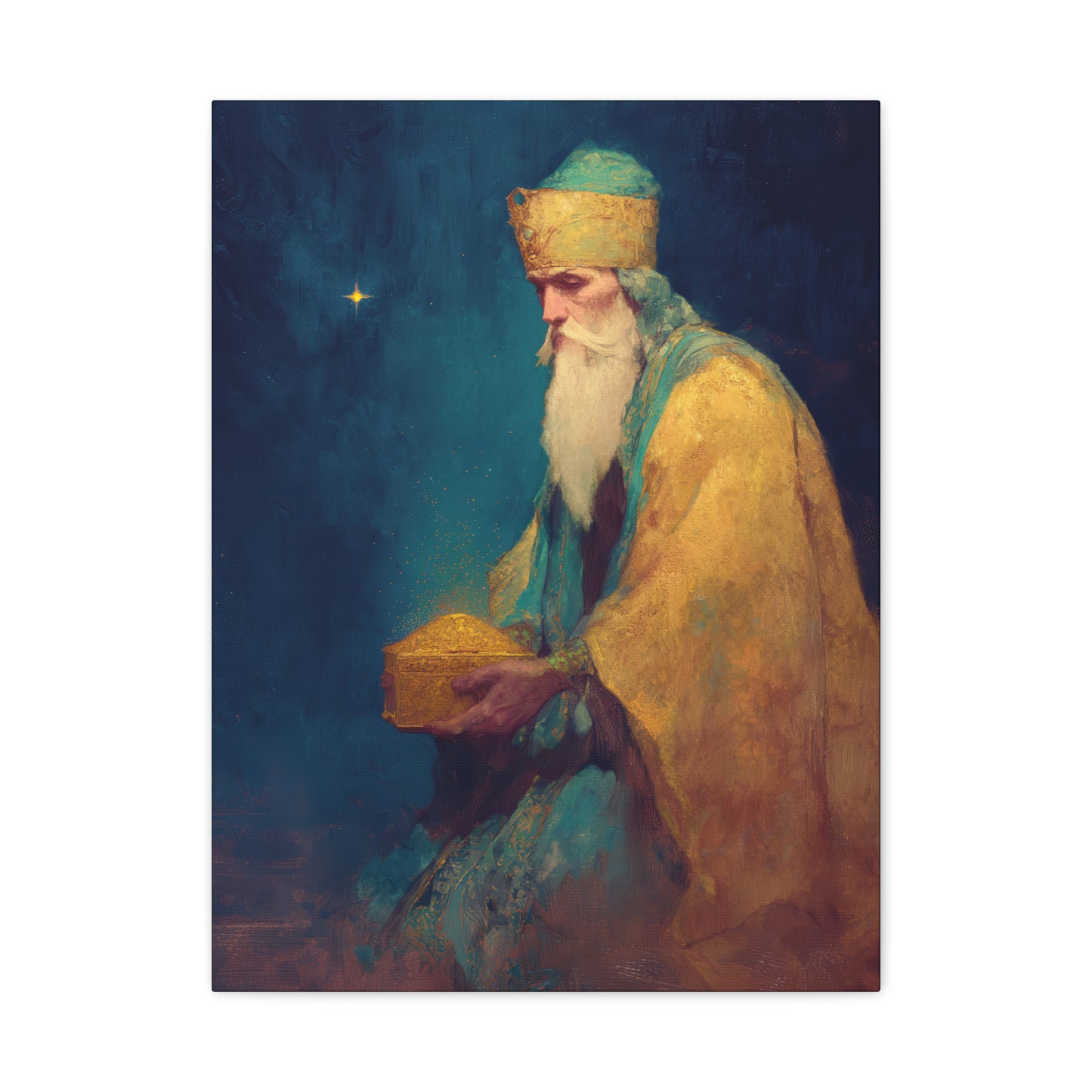 Caspar and the Offering of Worship - 3 Wise Men - Gallery Wrapped Canvas - Print - Religious Art for your Home - Catholic