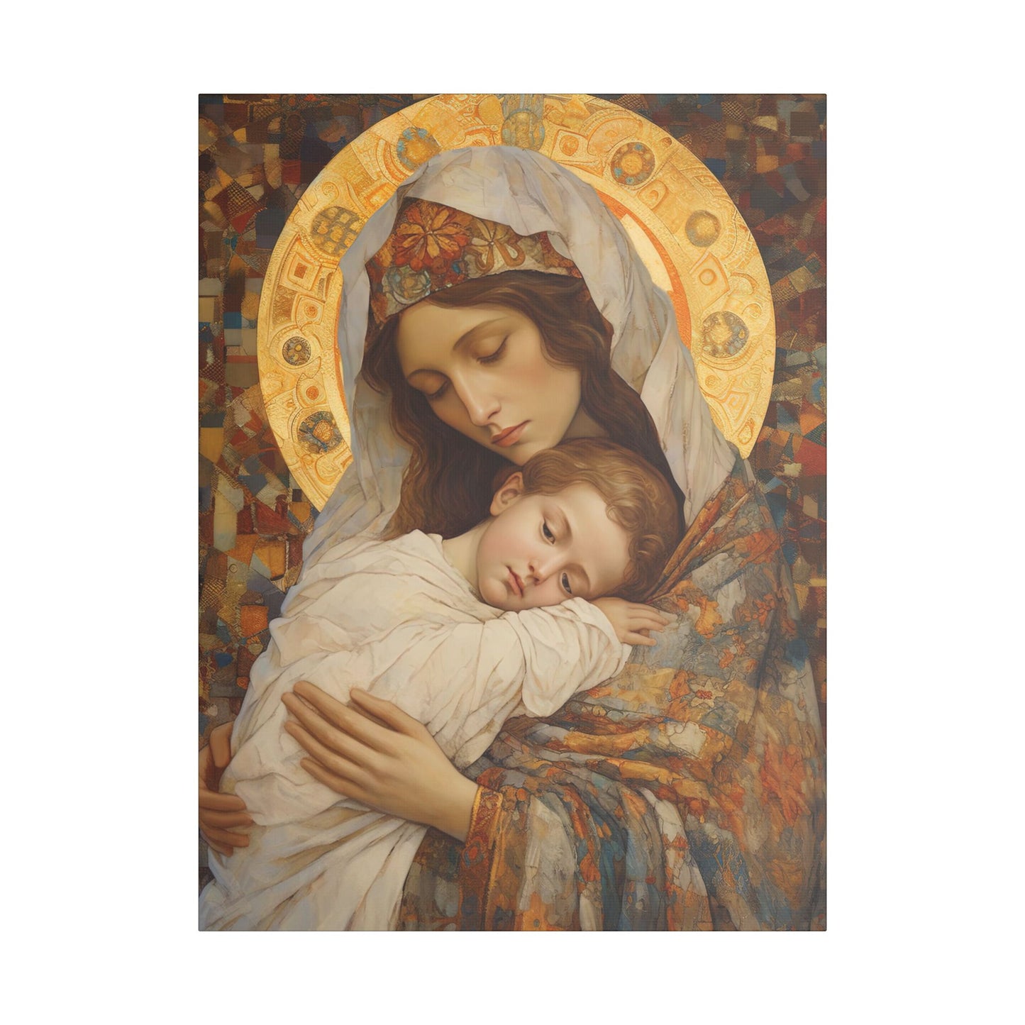 Cradle of Grace - Madonna and Christ Child - Museum Wrapped Canvas - Sanctified Souls Print - Religious Art for your Home - The Virgin Mary